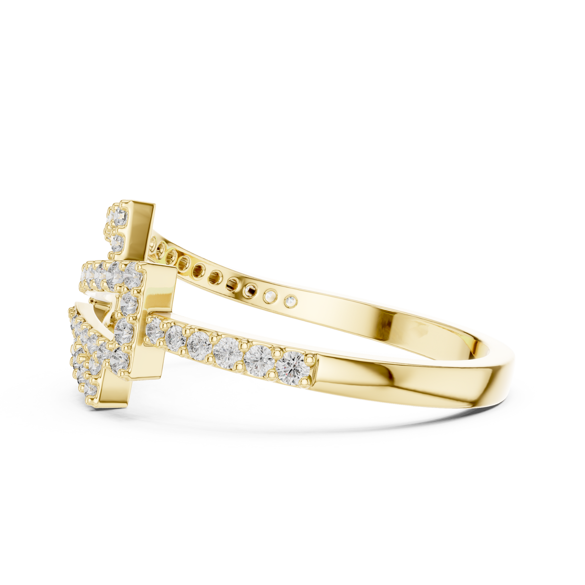 Zagnelle Zigzag Pavé Open Design Lab Grown Diamond Ring