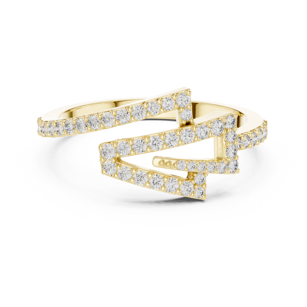 Zagnelle Zigzag Pavé Open Design Lab Grown Diamond Ring