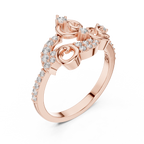 Volutelle Gold Scroll Swirl Pavé Lab Grown Diamond Ring