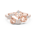 Volutelle Gold Scroll Swirl Pavé Lab Grown Diamond Ring