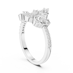 Volutelle Gold Scroll Swirl Pavé Lab Grown Diamond Ring