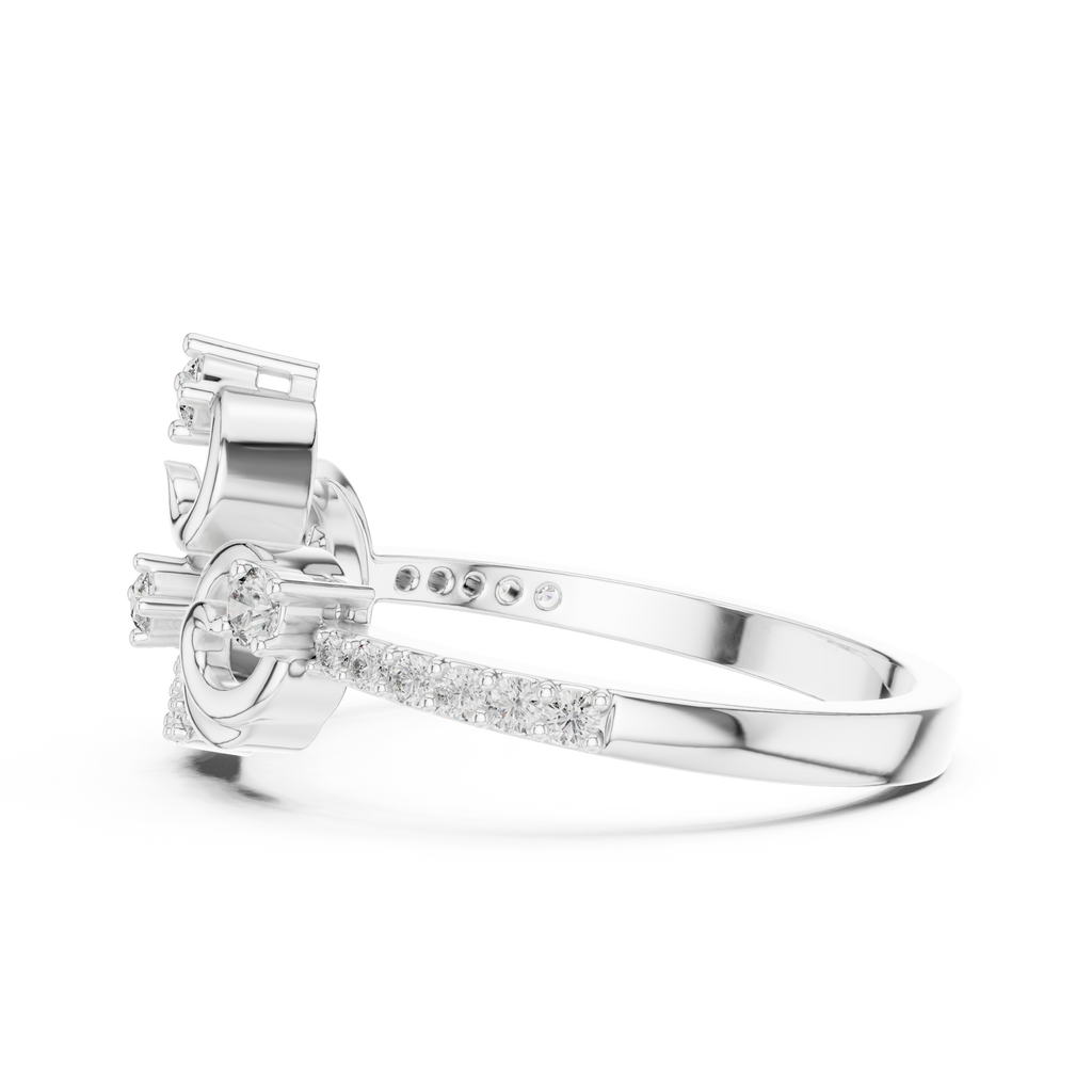 Volutelle Gold Scroll Swirl Pavé Lab Grown Diamond Ring