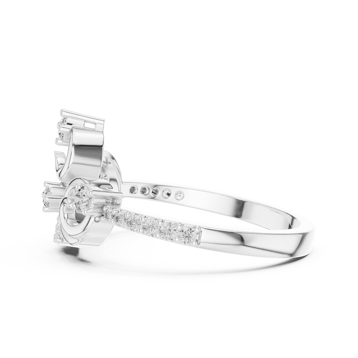 Volutelle Gold Scroll Swirl Pavé Lab Grown Diamond Ring