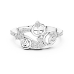 Volutelle Gold Scroll Swirl Pavé Lab Grown Diamond Ring