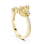Volutelle Gold Scroll Swirl Pavé Lab Grown Diamond Ring