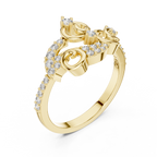 Volutelle Gold Scroll Swirl Pavé Lab Grown Diamond Ring