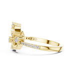 Volutelle Gold Scroll Swirl Pavé Lab Grown Diamond Ring