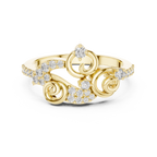 Volutelle Gold Scroll Swirl Pavé Lab Grown Diamond Ring