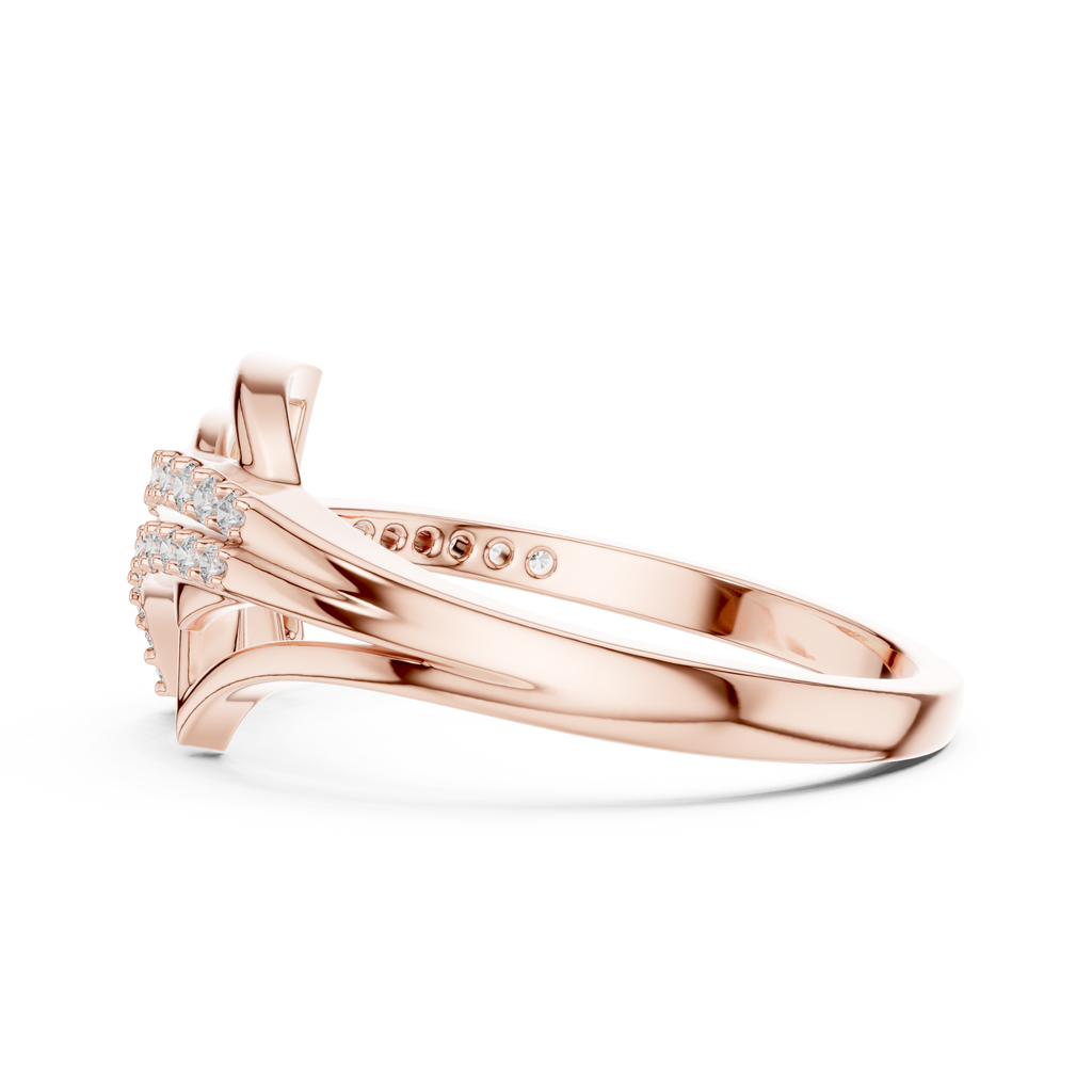 Aerelle Swept Wing Pavé Bypass Lab Grown Diamond Ring