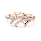 Aerelle Swept Wing Pavé Bypass Lab Grown Diamond Ring