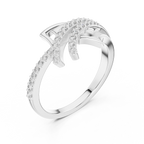 Aerelle Swept Wing Pavé Bypass Lab Grown Diamond Ring
