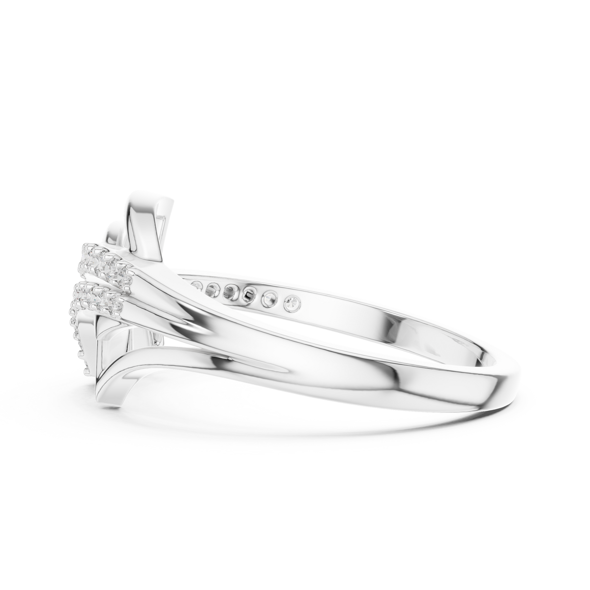 Aerelle Swept Wing Pavé Bypass Lab Grown Diamond Ring