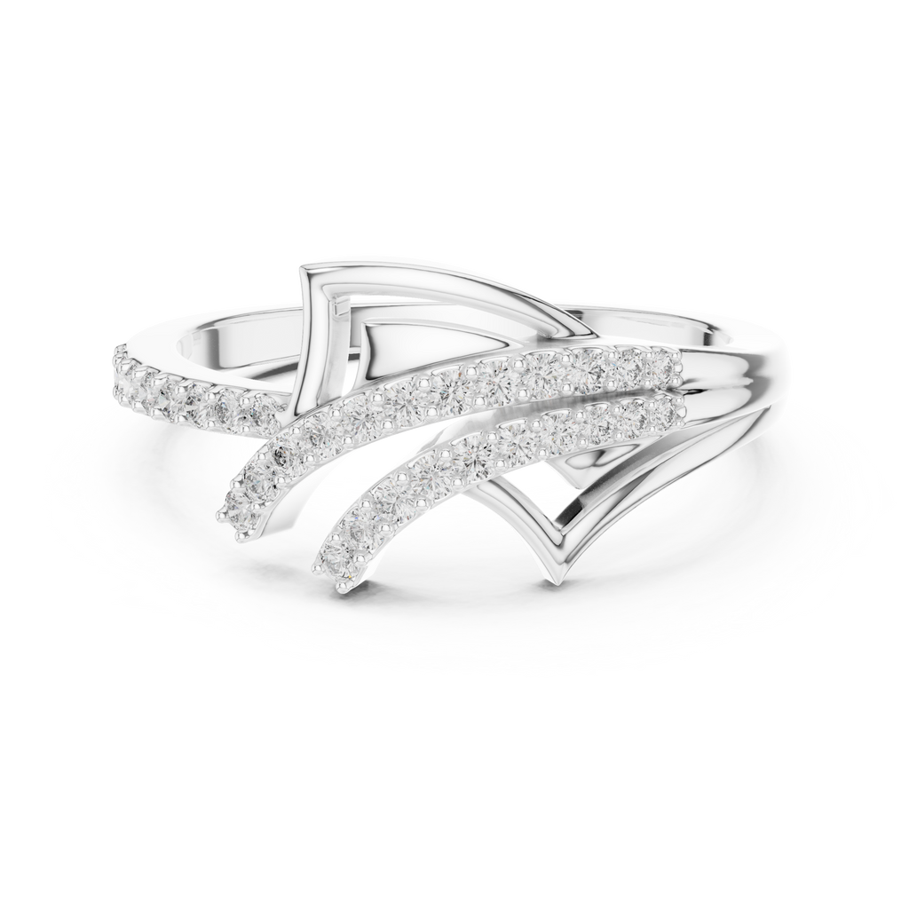 Aerelle Swept Wing Pavé Bypass Lab Grown Diamond Ring