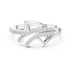 Aerelle Swept Wing Pavé Bypass Lab Grown Diamond Ring