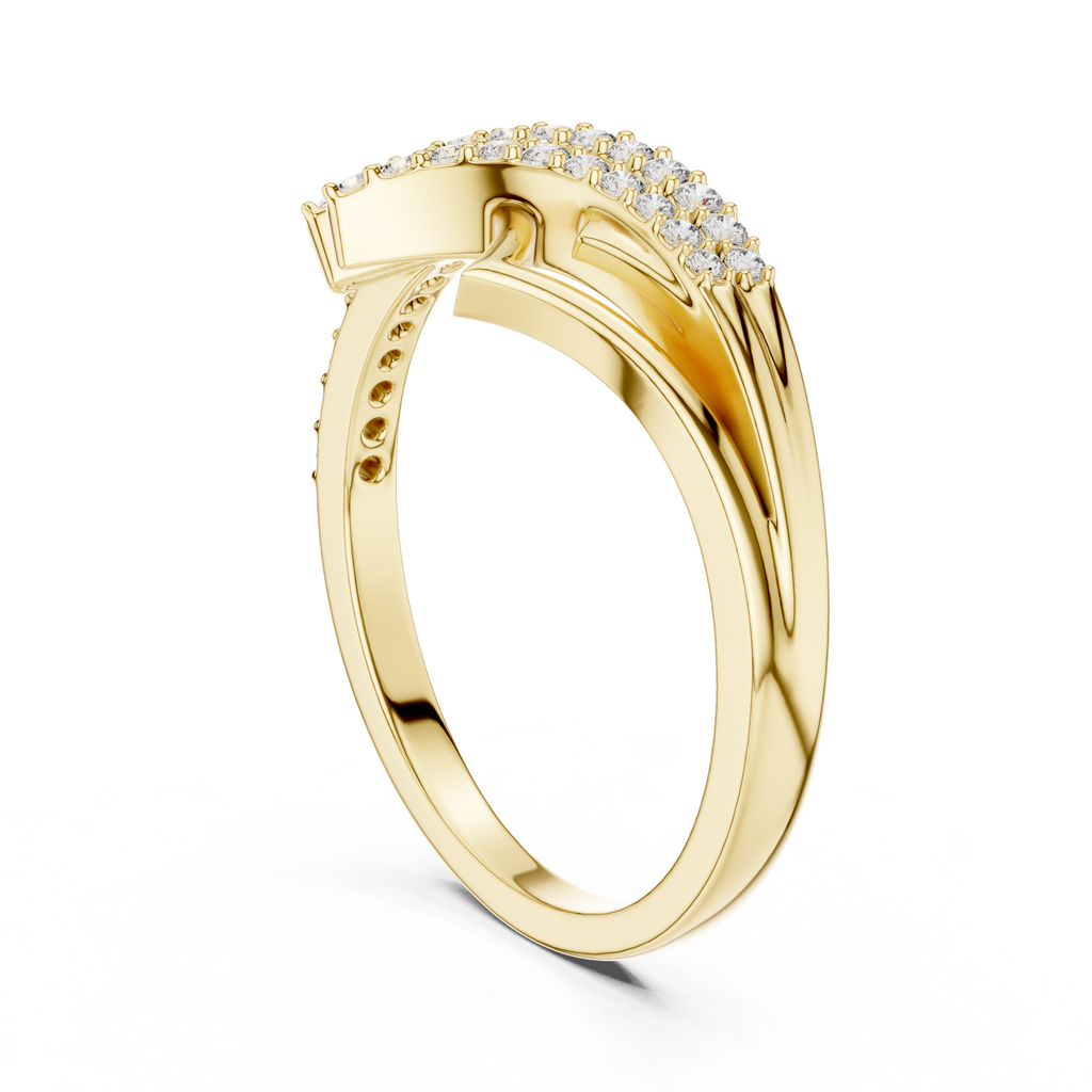 Aerelle Swept Wing Pavé Bypass Lab Grown Diamond Ring