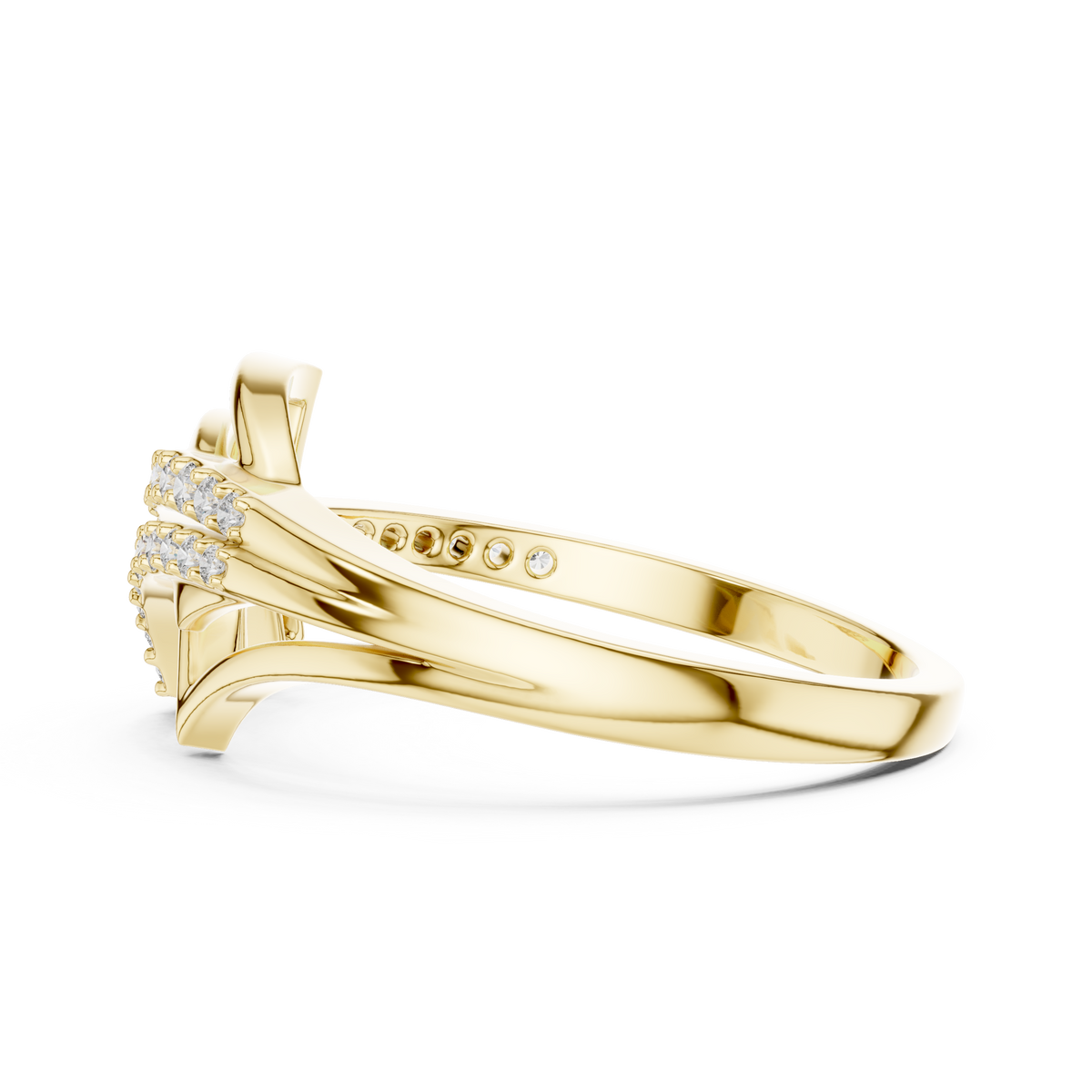 Aerelle Swept Wing Pavé Bypass Lab Grown Diamond Ring