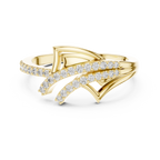 Aerelle Swept Wing Pavé Bypass Lab Grown Diamond Ring