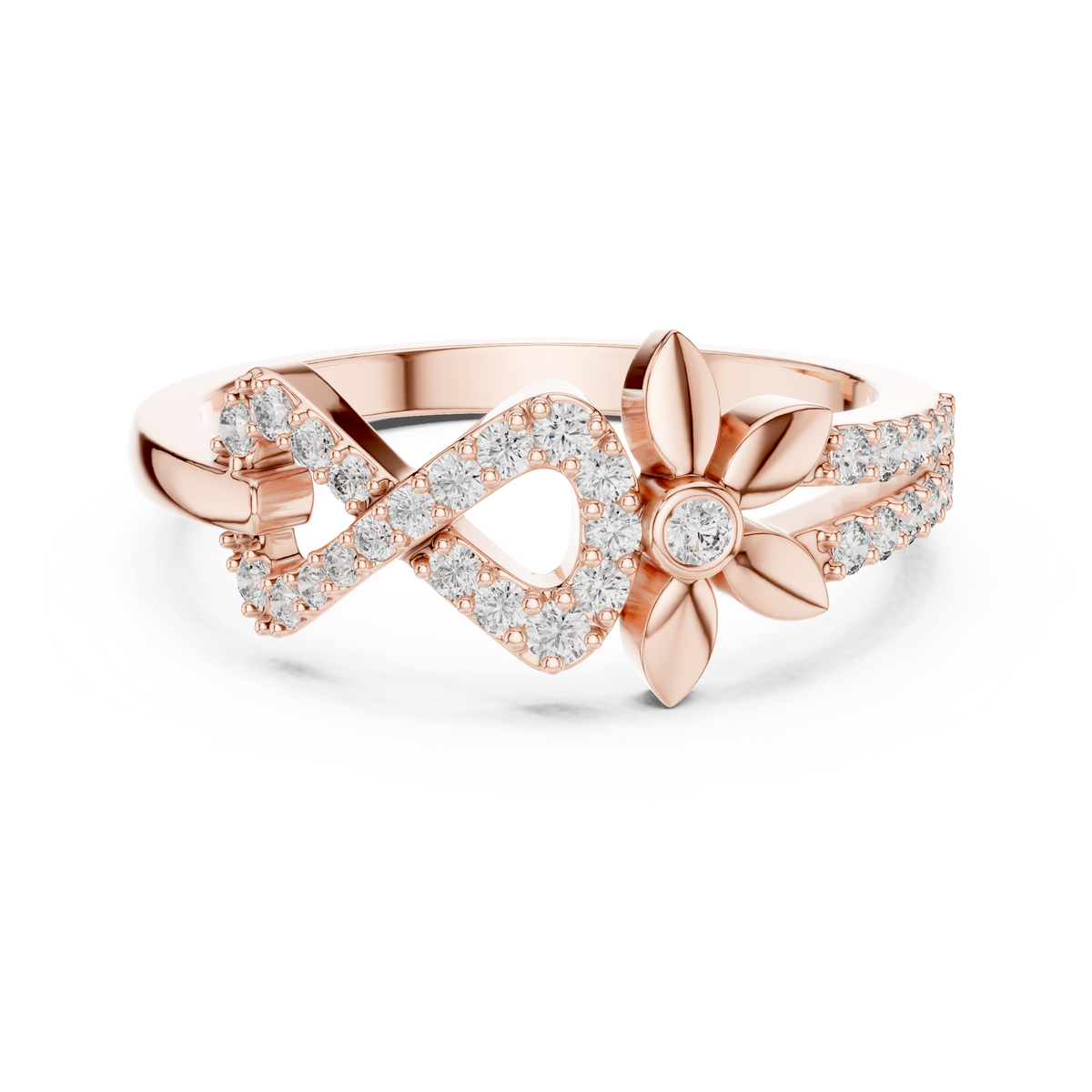 Eternelle Infinity Loop Flower Pavé Lab Grown Diamond Ring