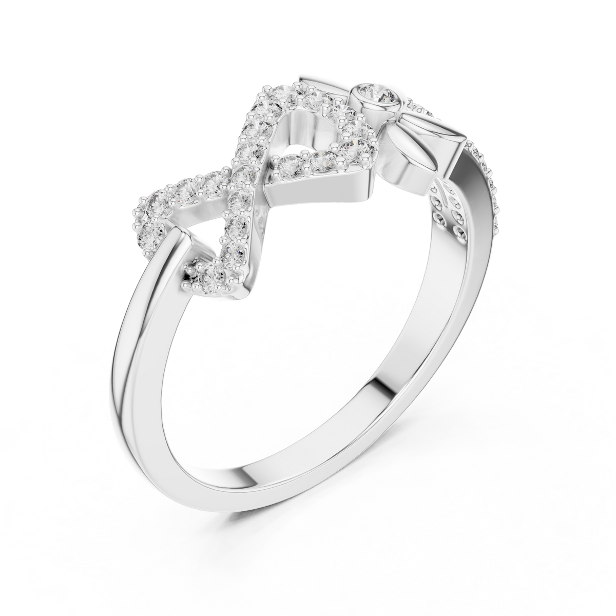 Eternelle Infinity Loop Flower Pavé Lab Grown Diamond Ring