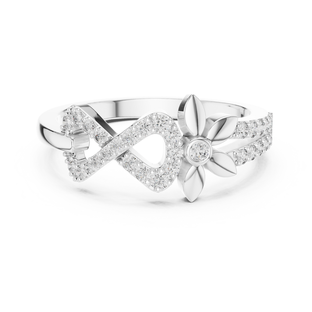Eternelle Infinity Loop Flower Pavé Lab Grown Diamond Ring