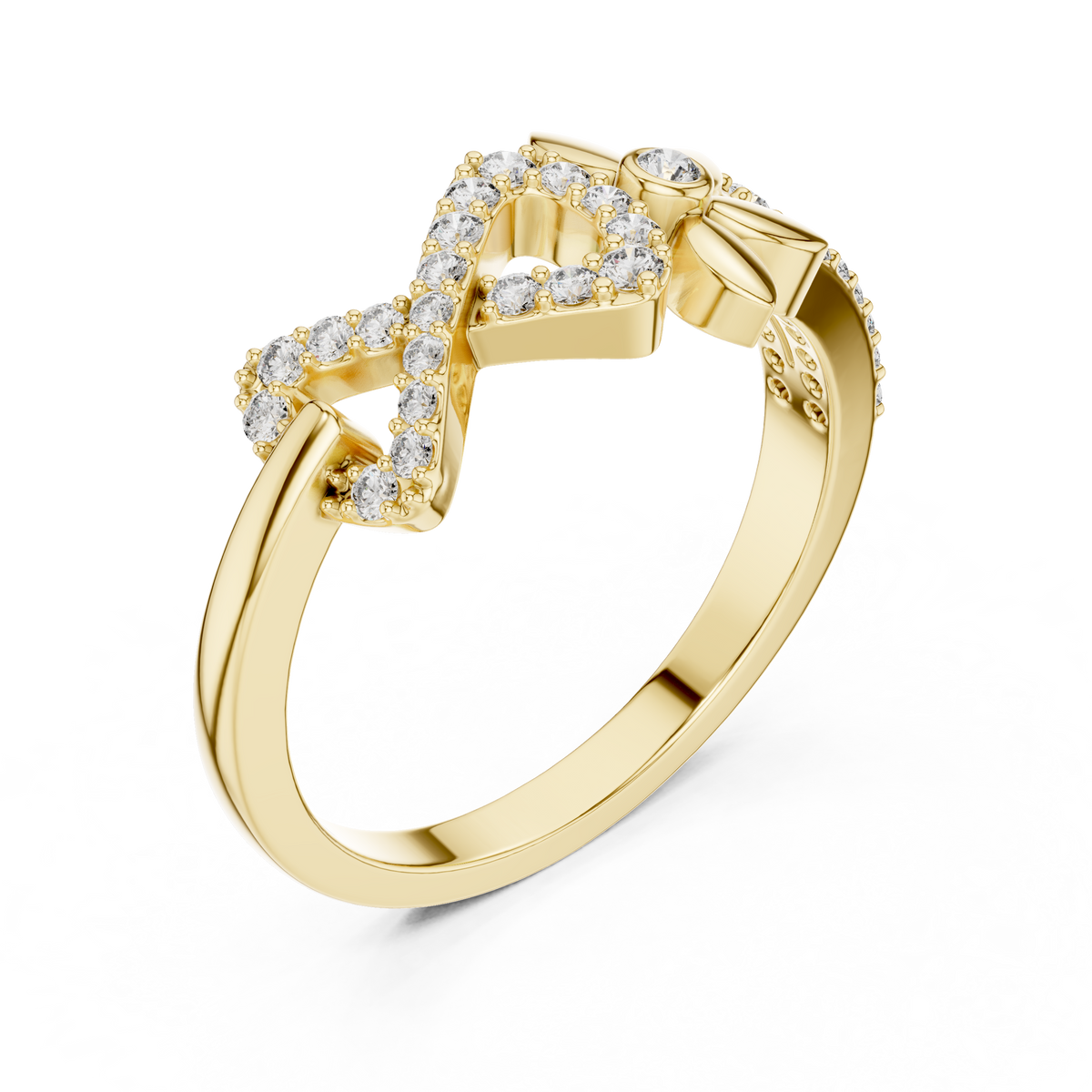 Eternelle Infinity Loop Flower Pavé Lab Grown Diamond Ring