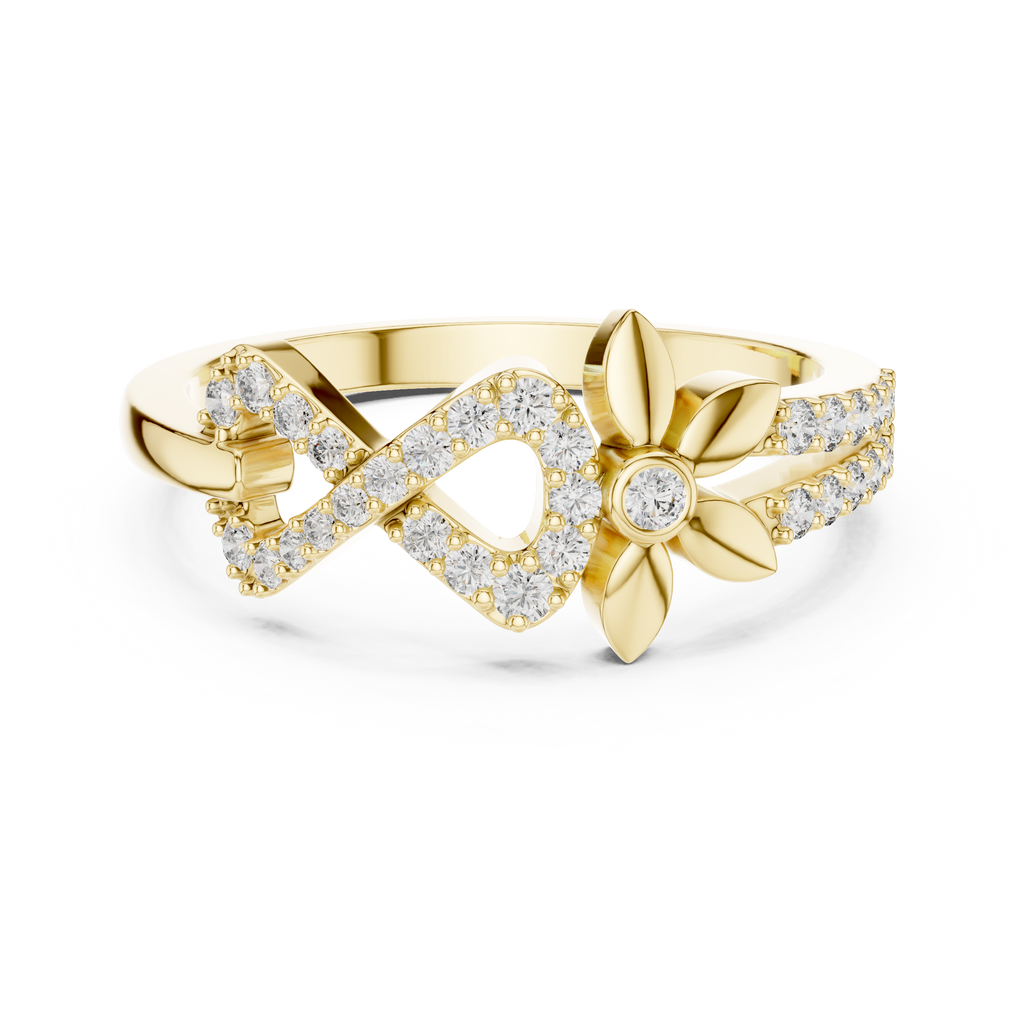 Eternelle Infinity Loop Flower Pavé Lab Grown Diamond Ring