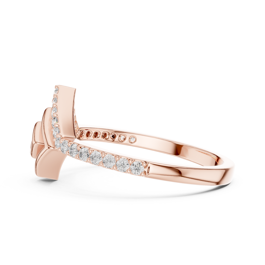 Spiravel Chevron Square Spiral Pavé Lab Grown Diamond Ring