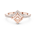Spiravel Chevron Square Spiral Pavé Lab Grown Diamond Ring