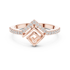 Spiravel Chevron Square Spiral Pavé Lab Grown Diamond Ring