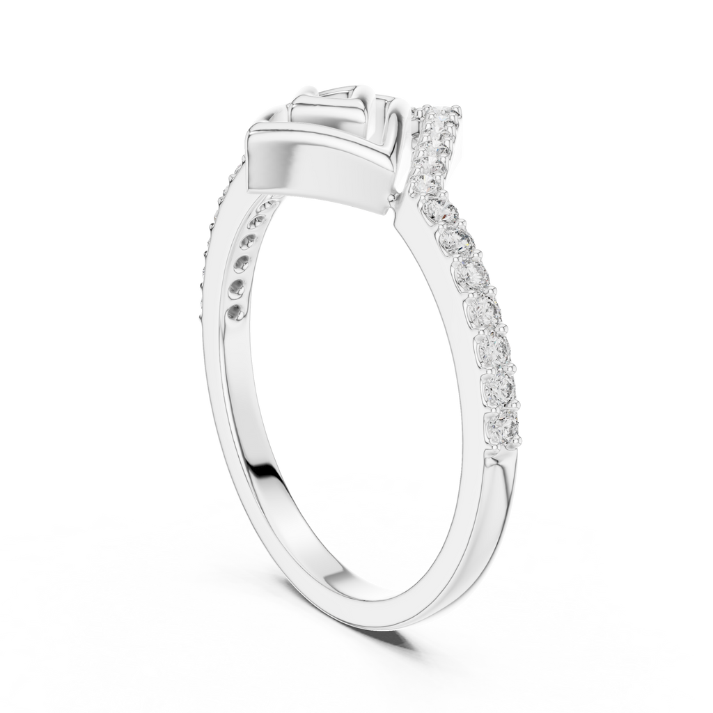 Spiravel Chevron Square Spiral Pavé Lab Grown Diamond Ring
