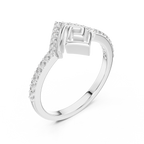 Spiravel Chevron Square Spiral Pavé Lab Grown Diamond Ring