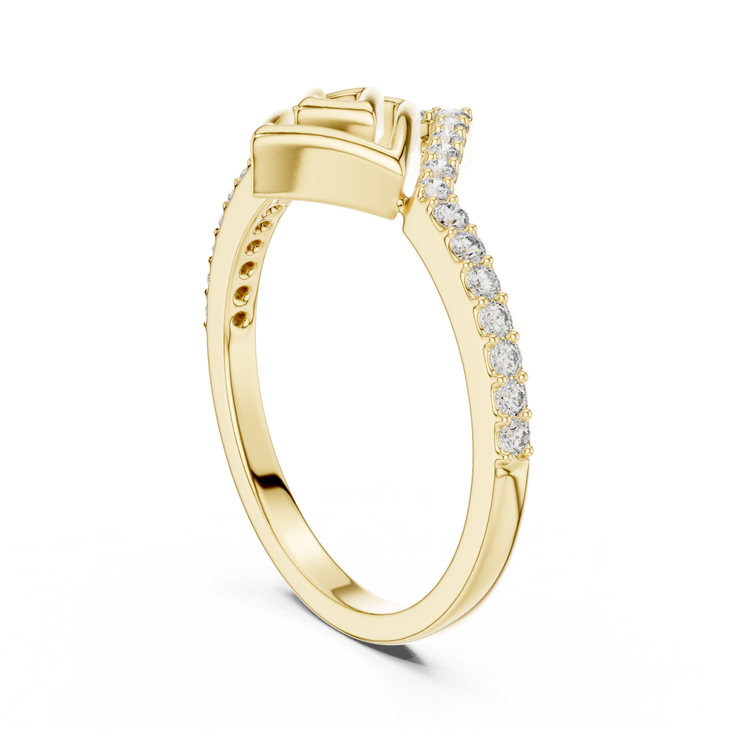 Spiravel Chevron Square Spiral Pavé Lab Grown Diamond Ring
