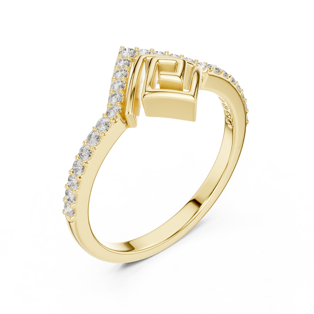 Spiravel Chevron Square Spiral Pavé Lab Grown Diamond Ring