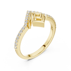 Spiravel Chevron Square Spiral Pavé Lab Grown Diamond Ring