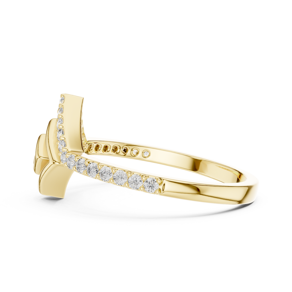 Spiravel Chevron Square Spiral Pavé Lab Grown Diamond Ring