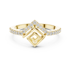 Spiravel Chevron Square Spiral Pavé Lab Grown Diamond Ring