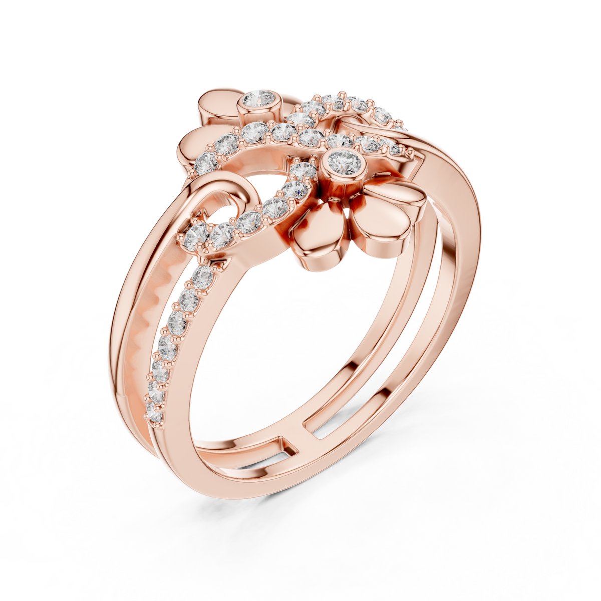 Florelune Double Flower Infinity Pavé Lab Grown Diamond Ring