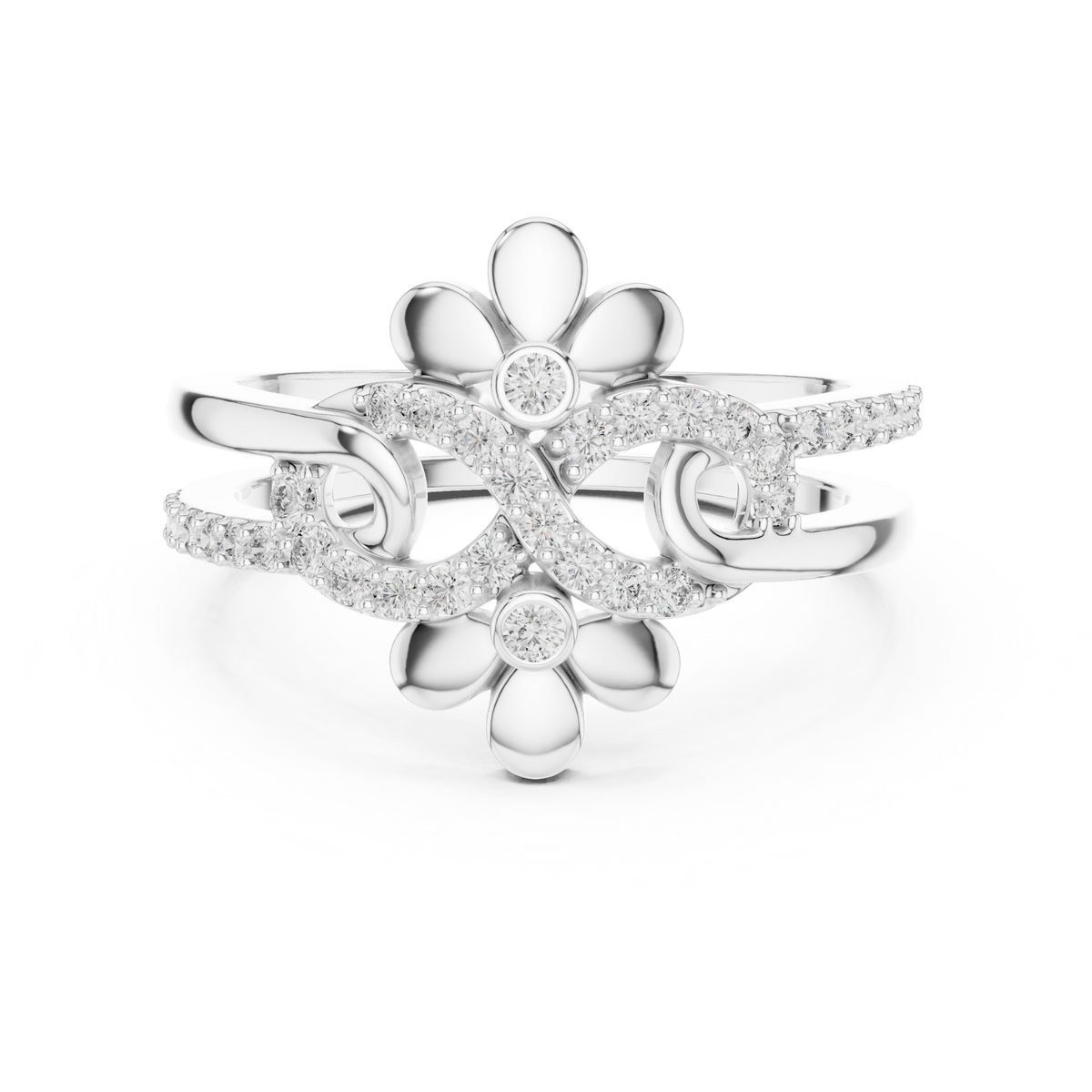 Florelune Double Flower Infinity Pavé Lab Grown Diamond Ring