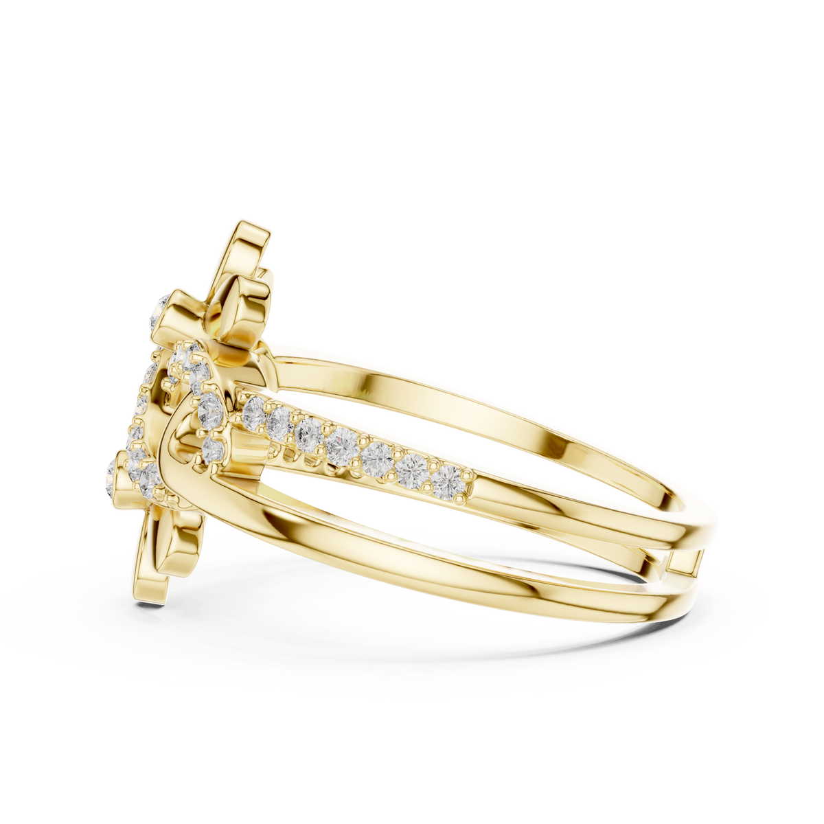 Florelune Double Flower Infinity Pavé Lab Grown Diamond Ring