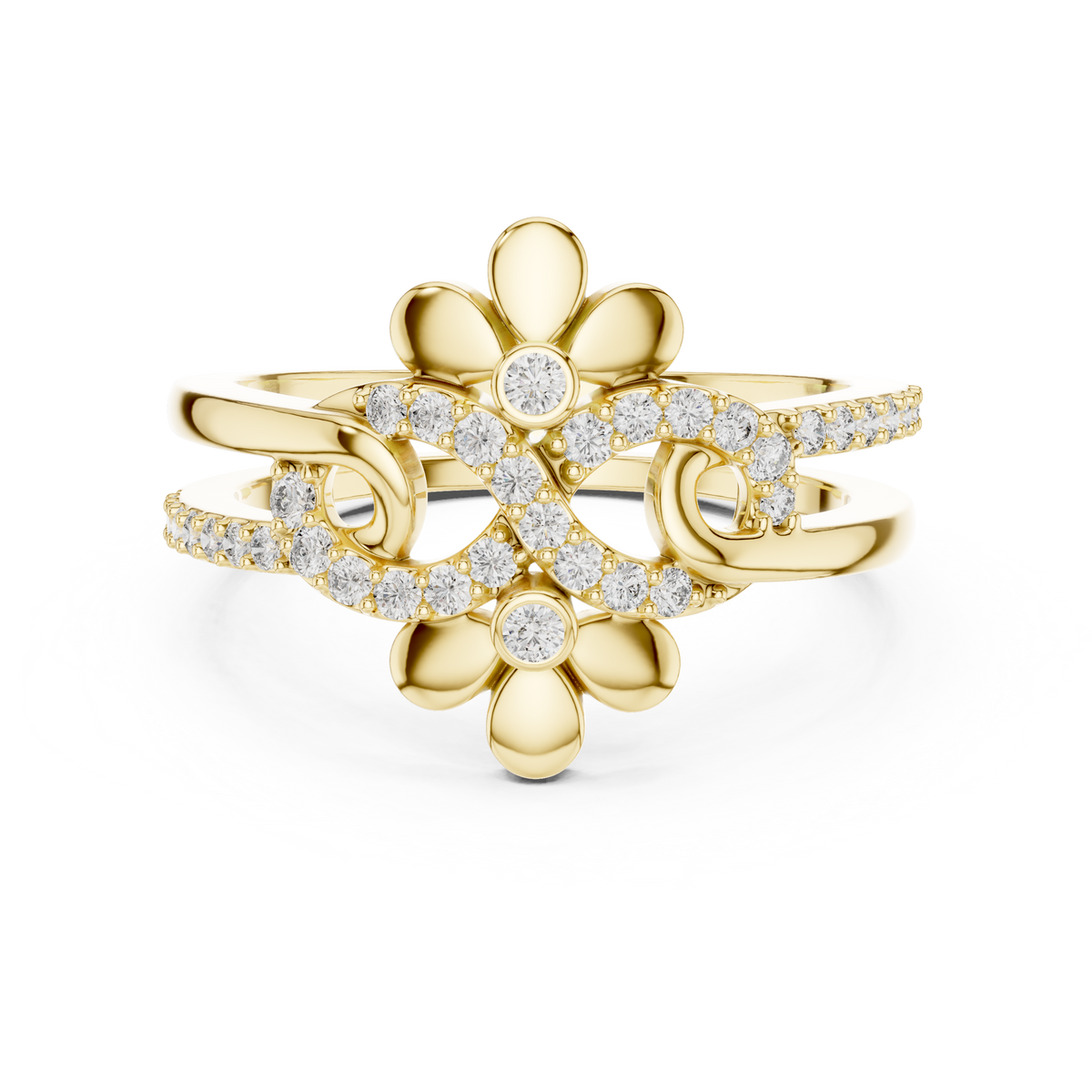 Florelune Double Flower Infinity Pavé Lab Grown Diamond Ring