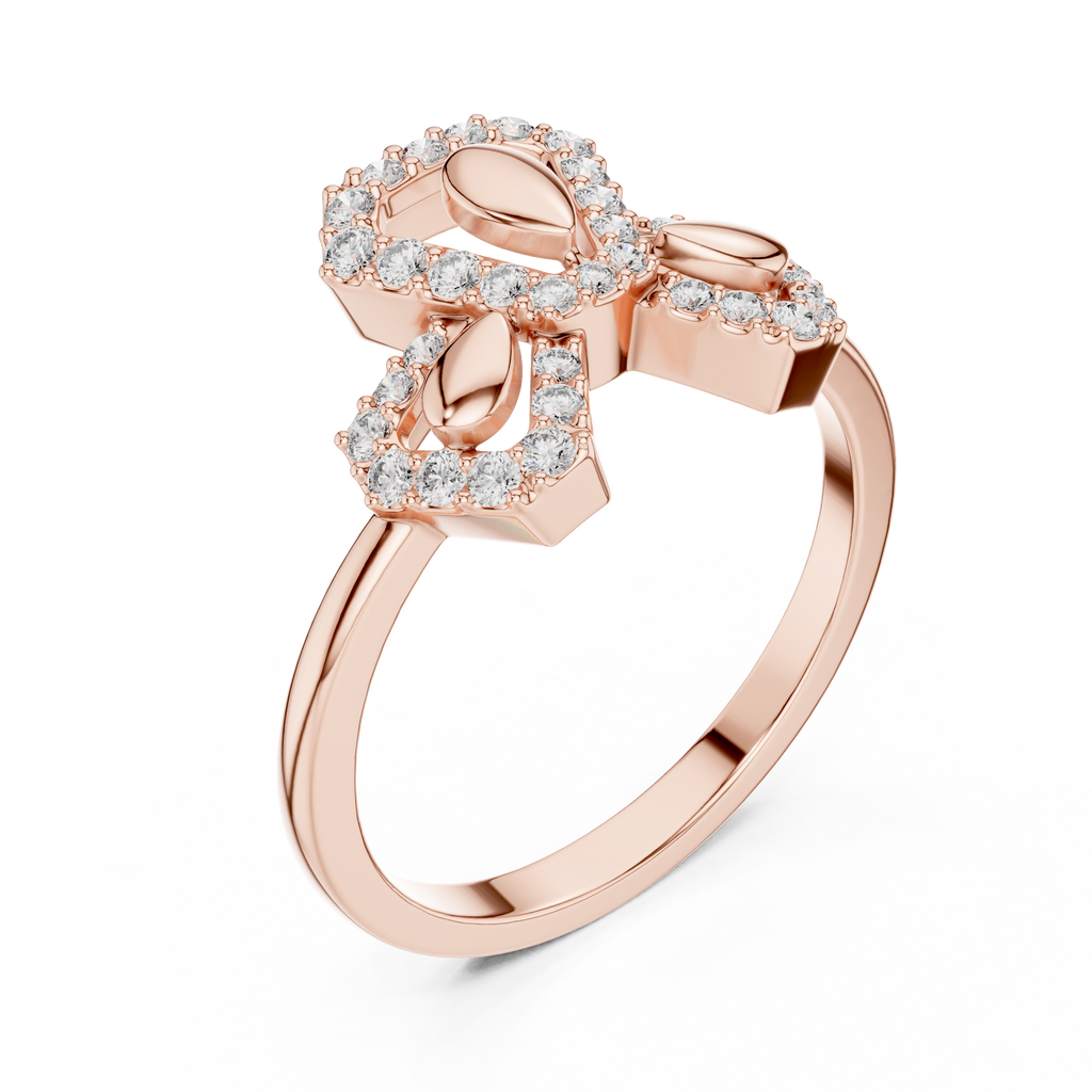 Hexalyra Trefoil Hexagon Pavé Lab Grown Diamond Ring