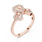 Hexalyra Trefoil Hexagon Pavé Lab Grown Diamond Ring