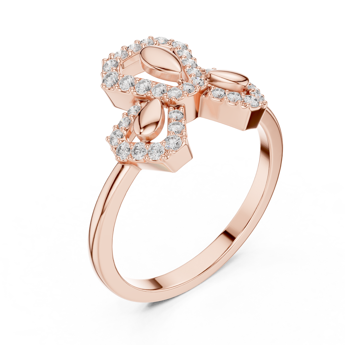 Hexalyra Trefoil Hexagon Pavé Lab Grown Diamond Ring