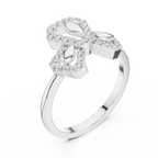 Hexalyra Trefoil Hexagon Pavé Lab Grown Diamond Ring