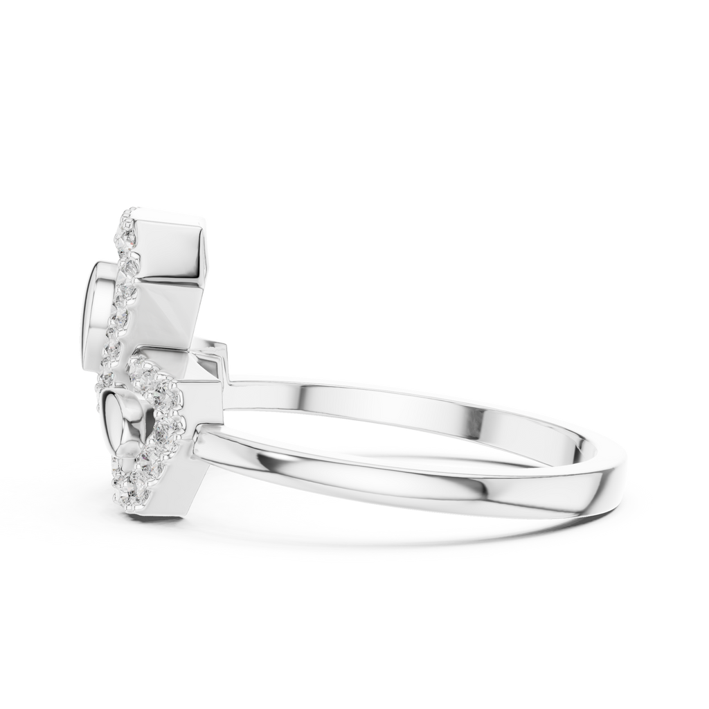 Hexalyra Trefoil Hexagon Pavé Lab Grown Diamond Ring