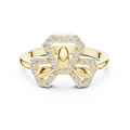 Hexalyra Trefoil Hexagon Pavé Lab Grown Diamond Ring