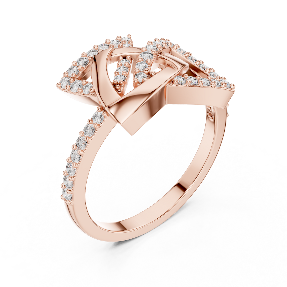 Trivanta Interlocked Triangle Pavé Lab Grown Diamond Ring