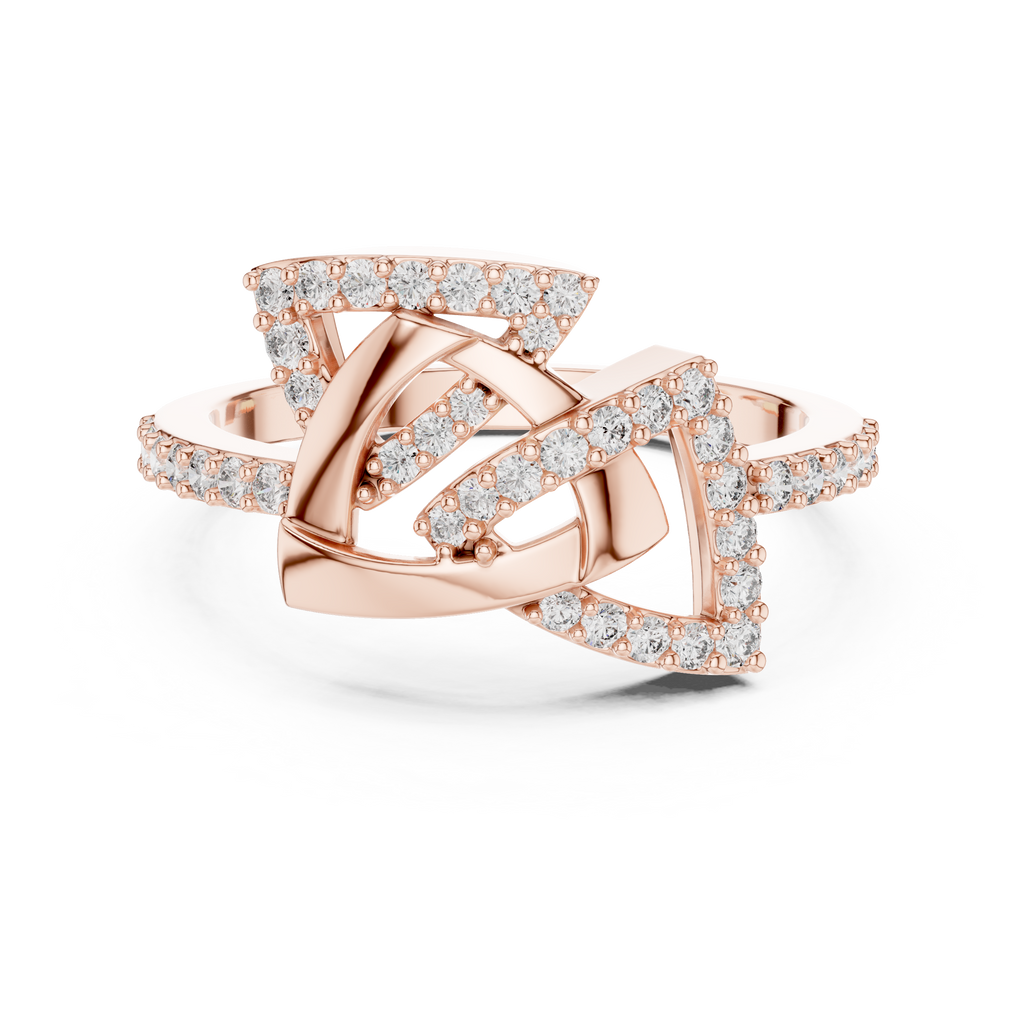Trivanta Interlocked Triangle Pavé Lab Grown Diamond Ring