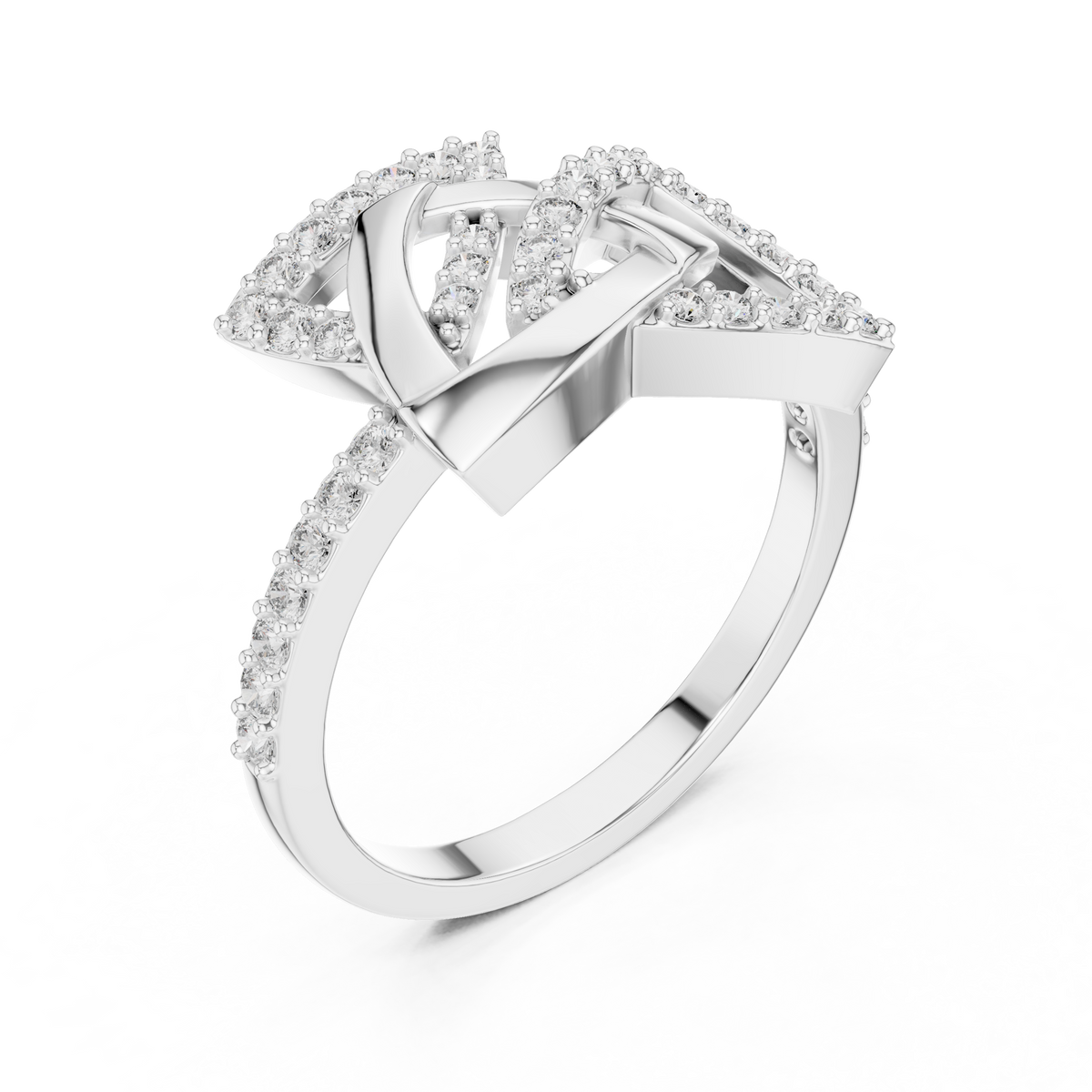 Trivanta Interlocked Triangle Pavé Lab Grown Diamond Ring