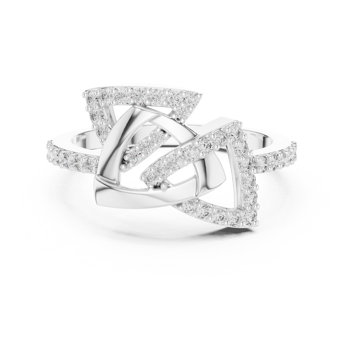 Trivanta Interlocked Triangle Pavé Lab Grown Diamond Ring